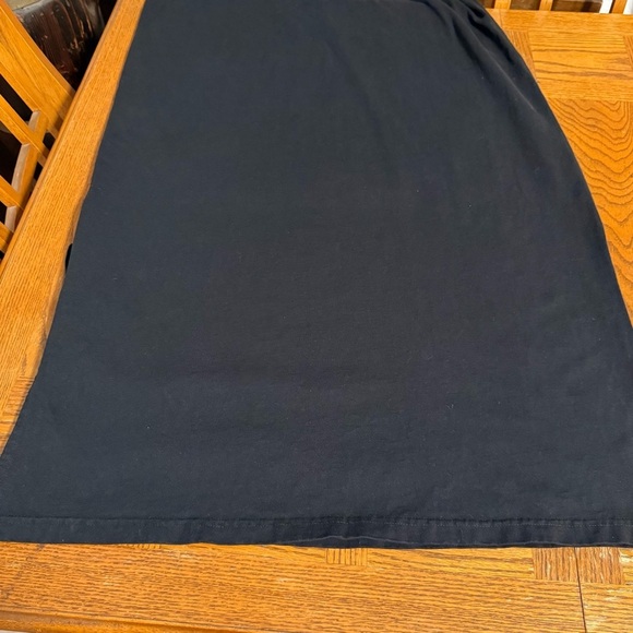 Vintage Blue Cactus Maxi Dress in Black 1X Sleeveless Boho Artwear Double Slit - Picture 9 of 16